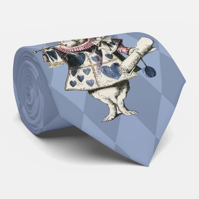 Blue Ice Alice in Wonderland Rabbit Tie (Rolled)