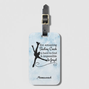 Blue ice Amazing figure skating coach Luggage Tag
