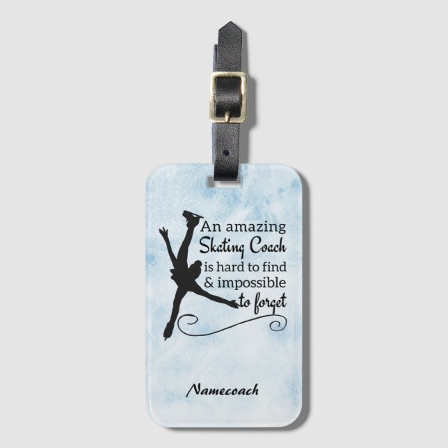 Blue ice Amazing figure skating coach Luggage Tag (Front Vertical)