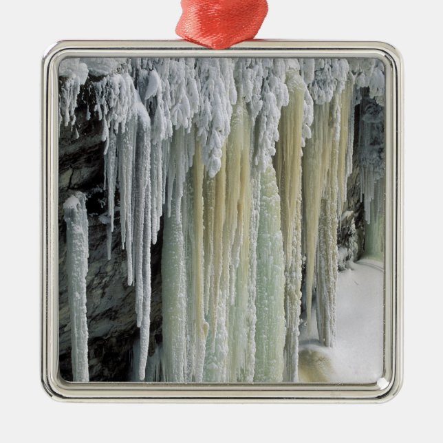 Blue Ice and Ground Water Run Off; Tahquamenon Metal Ornament (Front)