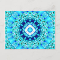 Blue Ice Angel Ring, Abstract Mandala