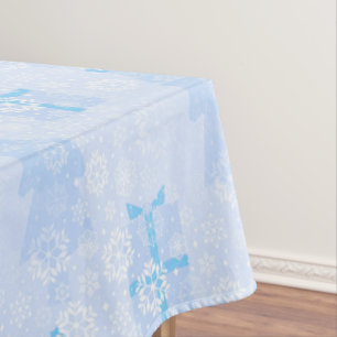 Blue Ice Christmas Pattern Tablecloth