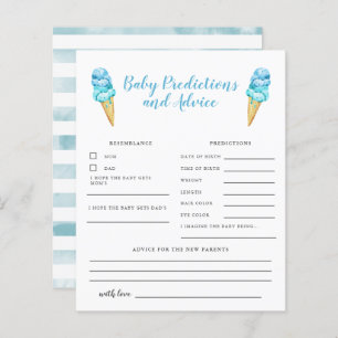 Blue Ice Cream Baby Predictions & Advice Card
