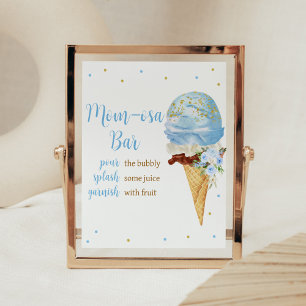 Blue Ice Cream Baby Shower Mum Osa Bar Poster