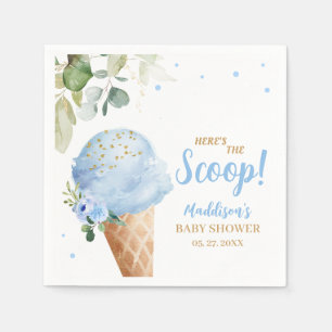 Blue Ice Cream Baby Shower Napkin