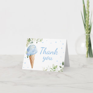 Blue Ice Cream Baby Shower Thank You Card