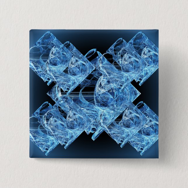 Blue Ice Cubes 15 Cm Square Badge (Front)