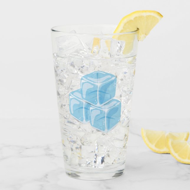 Blue Ice Cubes Drinking Glass