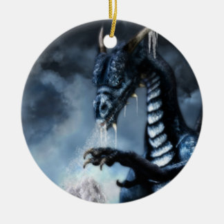 Blue Ice Dragon Holiday Ornament