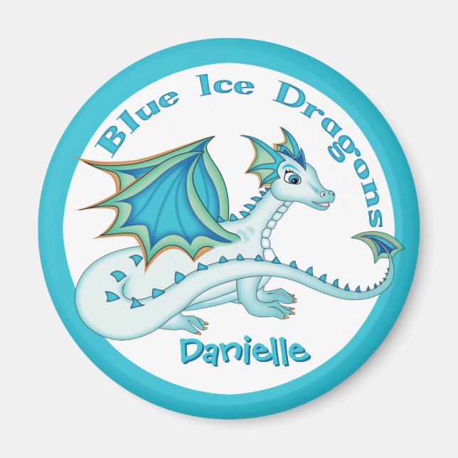 Blue Ice Dragon Magnet (Front)