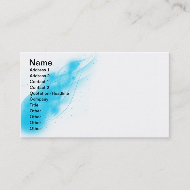Blue ice flame business card (Front)