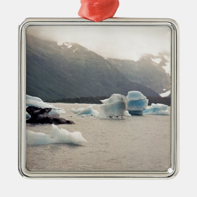 Blue Ice Metal Ornament (Front)