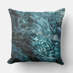 Blue ice of an ice cave, Iceland Cushion