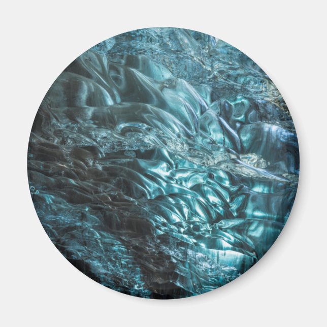 Blue ice of an ice cave, Iceland Magnet (Front)