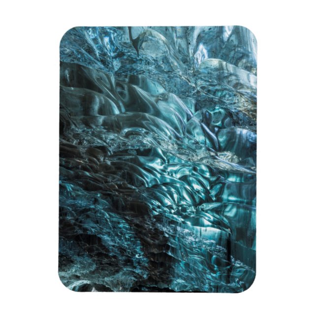 Blue ice of an ice cave, Iceland Magnet (Vertical)