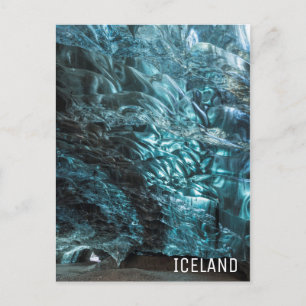 Blue ice of an ice cave, Iceland Postcard