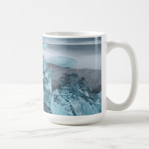 Blue ice on beach seascape, Iceland Coffee Mug