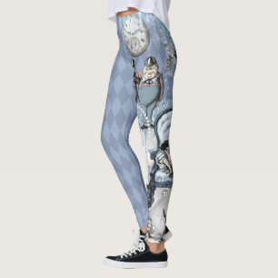 Blue Ice Silver Alice in Wonderland Leggings