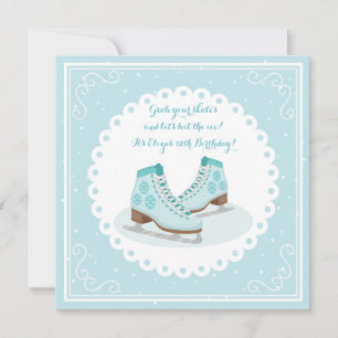 Blue Ice Skates Invitation