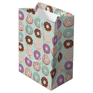 Blue Iced Doughnuts With Sprinkles Pattern Party Medium Gift Bag