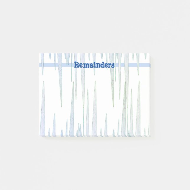 Blue Icicles Remainder Post-It Notes (Front)