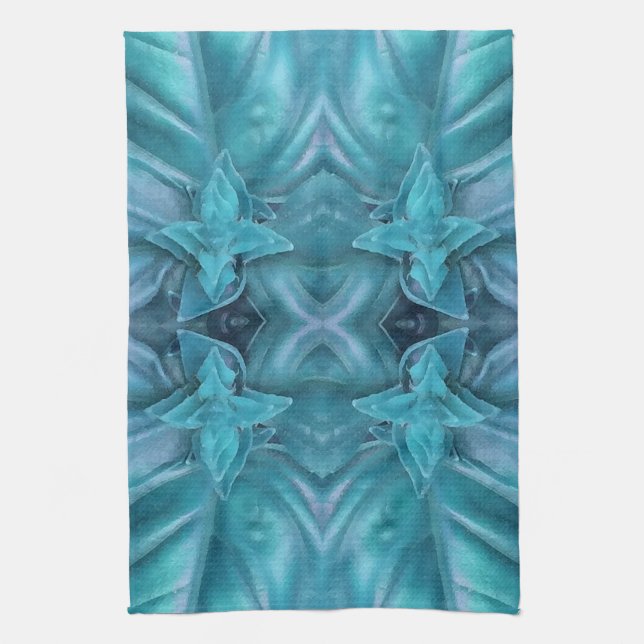 Blue Icing Abstract Tea Towel (Vertical)