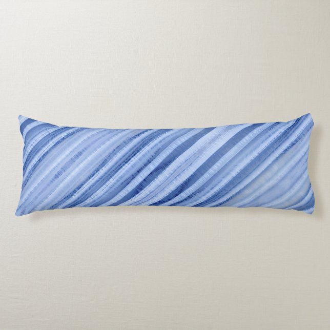 Blue Icy Pale Striped Body Cushion (Front)
