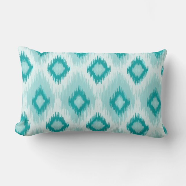 Blue iKat lumbar Throw Pillow (Front)