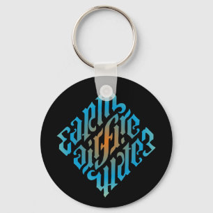 Blue Illuminati Elements Symbol Key Ring