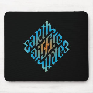 Blue Illuminati Elements Symbol Mouse Pad