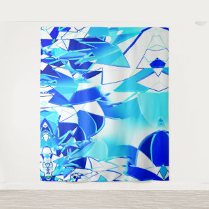 Blue image clippings twisted irregularly tapestry
