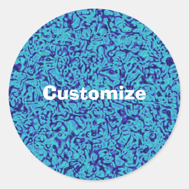 Blue Impressionism - Template Classic Round Sticker (Front)