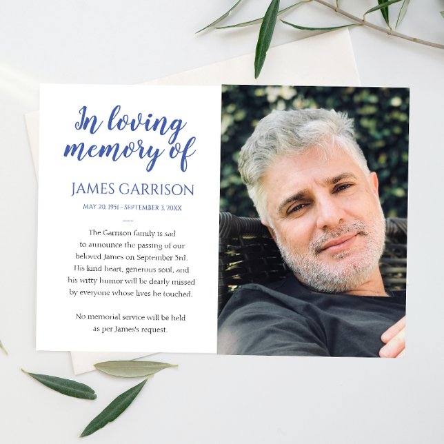 Blue In Loving Memory Photo Announcement (Creator Uploaded)
