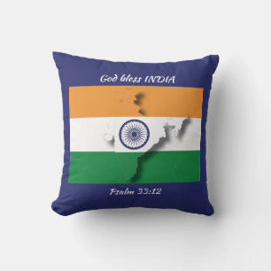 Blue INDIA FLAG  Cushion