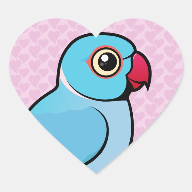 Blue Indian Ringneck Heart Sticker (Front)