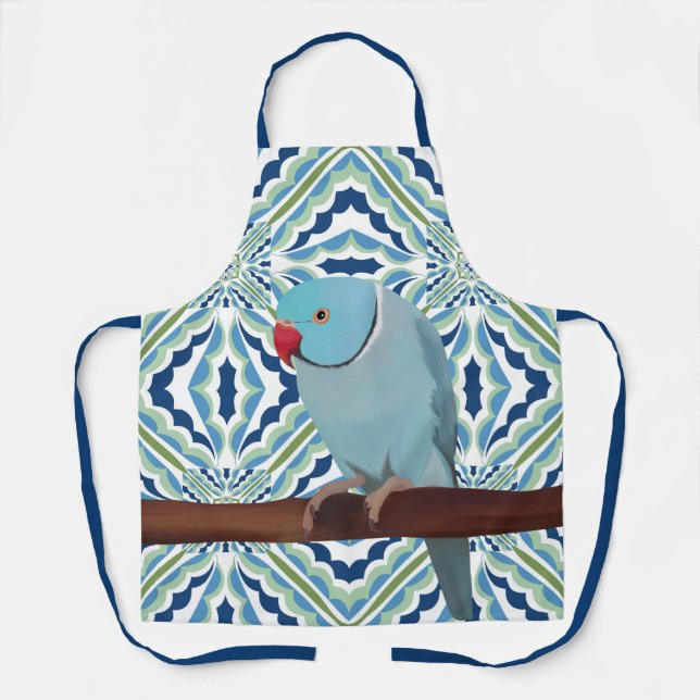 Blue Indian Ringneck Parakeet Apron (Front)