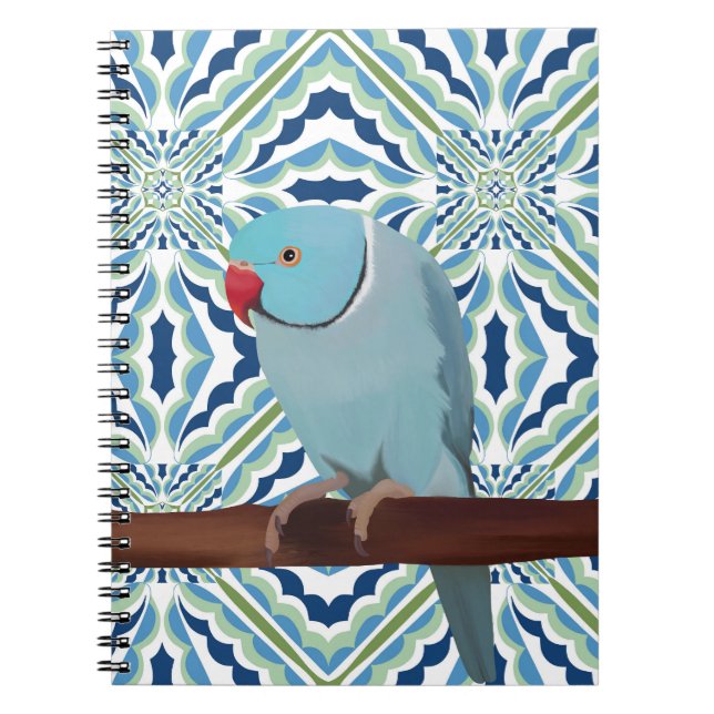 Blue Indian Ringneck Parakeet Notebook (Front)