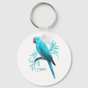 Blue Indian Ringneck Parrot Key Ring