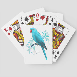 Blue Indian Ringneck Parrot Playing Cards