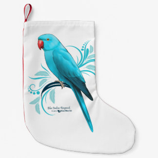 Blue Indian Ringneck parrot Small Christmas Stocking