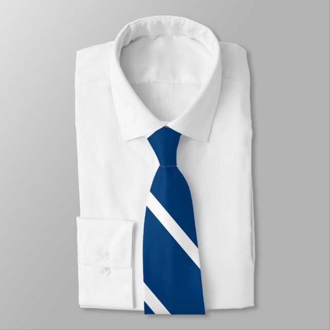 Blue Indie Custom University Stripe Tie (Tied)