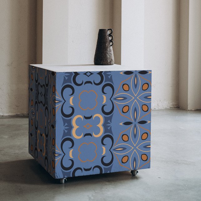 Blue Indigo And Orange Bohemian Ethnic Pattern Tissue Paper (Creator Uploaded)