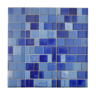 Blue indigo navy azure tiles wall kitty voices
