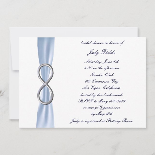 Blue Infinity Bridal Shower Invitation (Front)