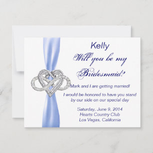 Blue Infinity Heart Bridesmaid Card
