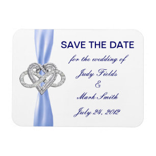 Blue Infinity Heart Save The Date Magnet