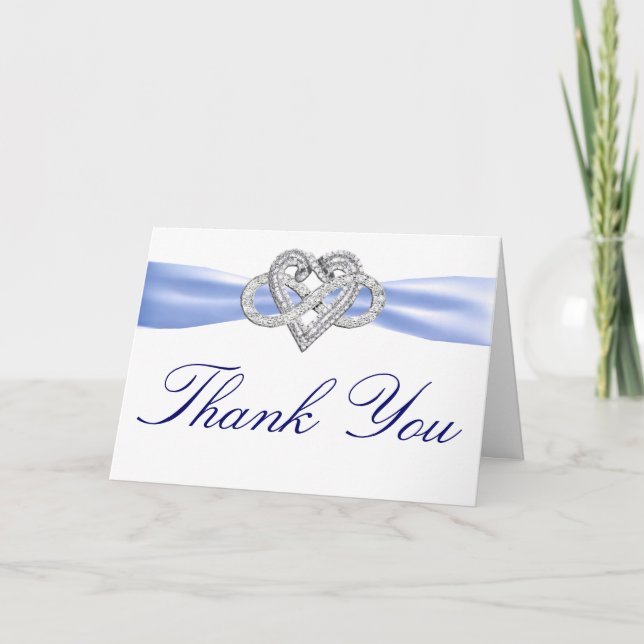 Blue Infinity Heart Thank You Card (Front)