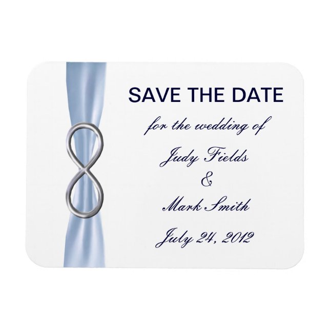 Blue Infinity Wedding Save The Date Magnet (Horizontal)