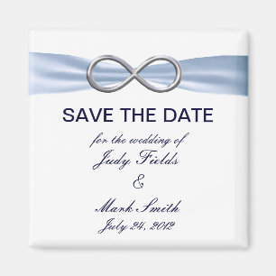 Blue Infinity Wedding Save The Date Magnet