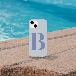 Blue Initial Name Personalised Monogram Design iPhone 14 Case